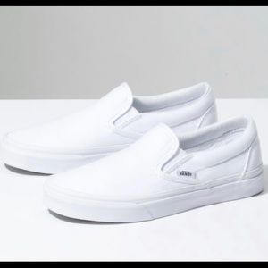 White Slip On Vans